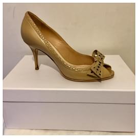 Dior-Zapato de salón Peep Toe Clair Cannage beige de Dior-Beige