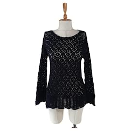 Odd Molly Schwarzer Strickpullover mit langen Ärmeln Schwarz
