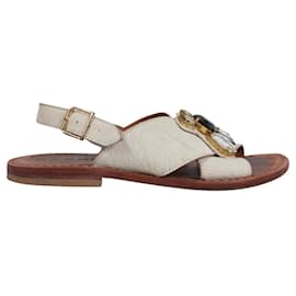 Marni-Marni sandals with crystals.-Brown,Beige