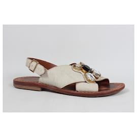Marni-Marni sandals with crystals.-Brown,Beige