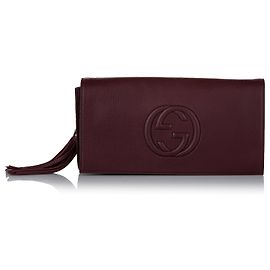 Gucci Red Soho Disco Lederhandtasche Rot Bordeaux