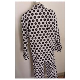 Moschino-Moschino Underwear gepunkteter Pyjama-Schwarz,Weiß