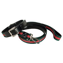 Gucci dog collar Sherry line in black leather Black