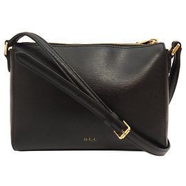 Bolsa cossbody preta de couro Ralph Lauren Preto