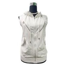 Gilet blanc Chanel coton polyester 40 Argenté Blanc
