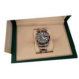ROLEX Submariner data SS xYG preto 126613LN Prata