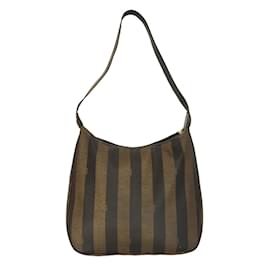 Fendi-Sac porté épaule Pequin vintage Fendi-Marron,Bronze