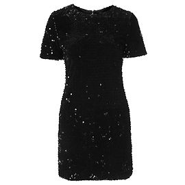 Topshop black sequin mini dress Size M L Black