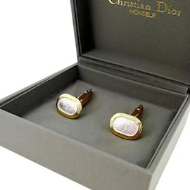 Christian Dior-*Christian Dior Cufflinks Gold-Gold hardware