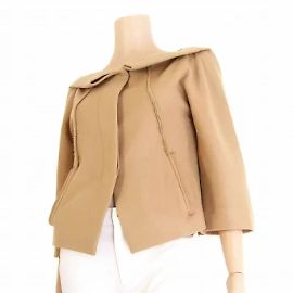 *DONNA KARAN Beige Plump Deformation Design Jacket F / 11/9 Fall / Winter Ladies Outerwear Beige