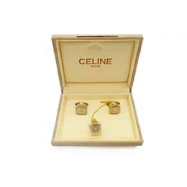 Céline-*CELINE Cufflinks and Ties Tweezers with Gold / Silver Case-Other