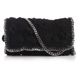 Stella Mc Cartney STELLA MCCARTNEY - Black crochet Falabella Clutch shoulder strap handbag Black