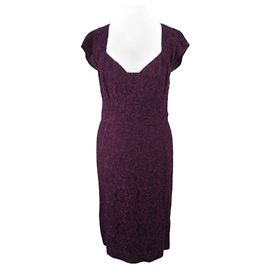Diane Von Furstenberg DvF Katrina vestido de renda bordô Roxo