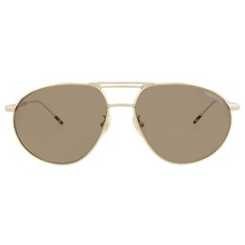 Montblanc Óculos de sol de metal estilo aviador Dourado Metálico