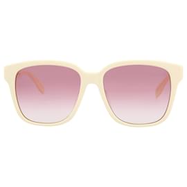 Alexander Mcqueen-Alexander McQueen Square-Frame Acetate Sunglasses-White