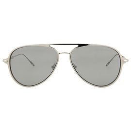 Montblanc Gafas de sol de metal estilo aviador Plata Metálico