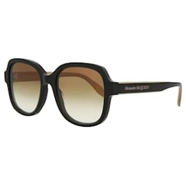 Alexander Mcqueen-Square-Frame Acetate Sunglasses-Black