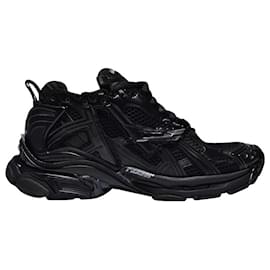 Balenciaga-Runner Sneakers in Black Mesh-Black