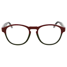 Alexander Mcqueen-Round-Frame Acetate Optical Frames-Golden,Metallic