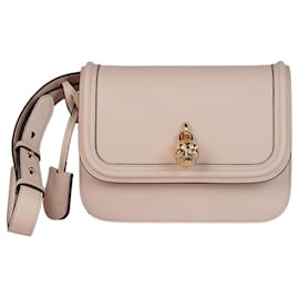 Alexander Mcqueen-Skull Padlock Shoulder Bag-Beige