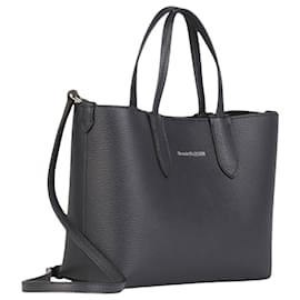 Alexander Mcqueen-Alexander McQueen Mini Shopper Leather Tote-Blue