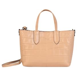 Alexander Mcqueen-Mini Shopper Leather Tote-Brown