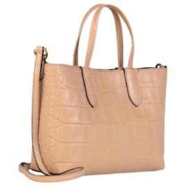 Alexander Mcqueen-Mini Shopper Leather Tote-Brown