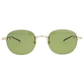 Montblanc Occhiali da sole rotondi in metallo D'oro Metallico