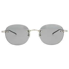 Montblanc Óculos de sol de metal com armação redonda Prata Metálico