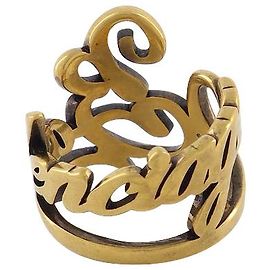 Balenciaga Typo Ring aus goldfarbenem Messing Golden Metallisch