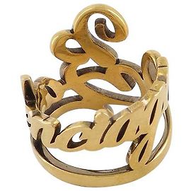 Balenciaga Typo Ring em latão dourado Dourado Metálico