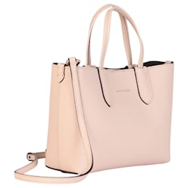 Alexander Mcqueen-Mini Shopper Leather Tote-Beige