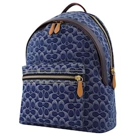 Coach-Charter Backpack In Denim Signature-Blue