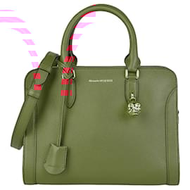 Alexander Mcqueen-Small Pebbled Leather Satchel-Red