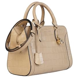 Alexander Mcqueen-Small Pebbled Leather Satchel-Brown