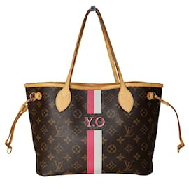 Louis Vuitton-Louis Vuitton handbag Neverfull PM monogram with initials-Brown