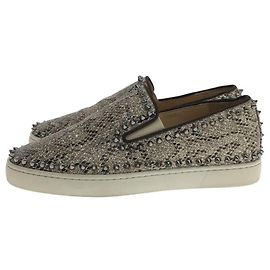 Christian Louboutin Slip-on con borchie Spike / 41 / Argento Argento