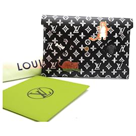 Louis Vuitton-Louis Vuitton Kirigami Pochette Preto Catograma Monograma Canvas-Preto