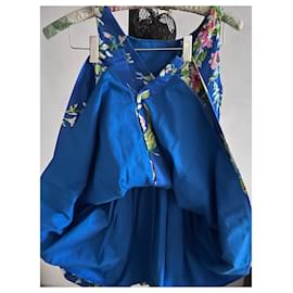 Ralph Lauren-Robe  à fleurs-Bleu