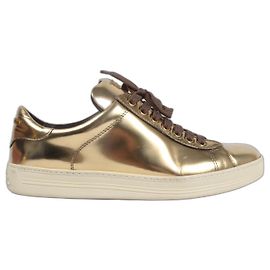 Baskets Tom Ford Cuir Doré Taille 39 Doré