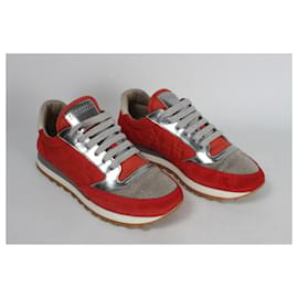 Brunello Cucinelli-Brunello Cucinelli sneakers.-Silvery,Red,Grey