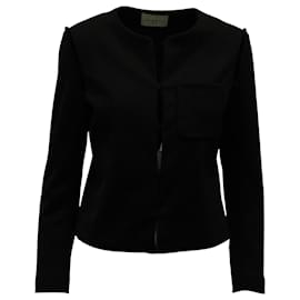 Sandro-Sandro Paris Full-length Sleeves Jacket in Black Wool -Black