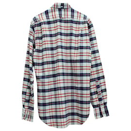 Thom Browne-Camisa de algodón multicolor con estampado de cuadros Thom Browne-Multicolor