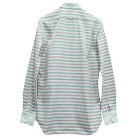 Thom Browne-Thom Browne Classic Long Sleeve Stripe Shirt in Multicolor Cotton-Multiple colors