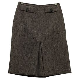 Gonna Victoria Beckham A-Line con Tasche in Lana Marrone Marrone