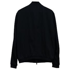 Armani-Armani Seersucker Bomber Jacket in Navy Blue Cotton-Blue,Navy blue