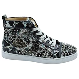 Christian Louboutin-Christian Louboutin Printed Studded Sneakers in Multicolor Leather-Multiple colors