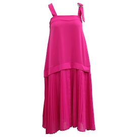 Kenzo Plissee-Midikleid aus rosafarbenem Polyester Pink