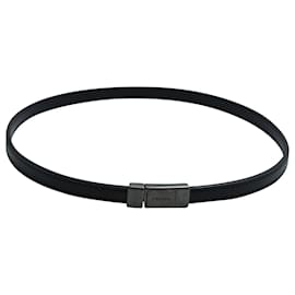 Prada-Prada lined-Wrap Bracelet in Black Leather-Black