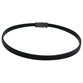 Prada-Prada lined-Wrap Bracelet in Black Leather-Black